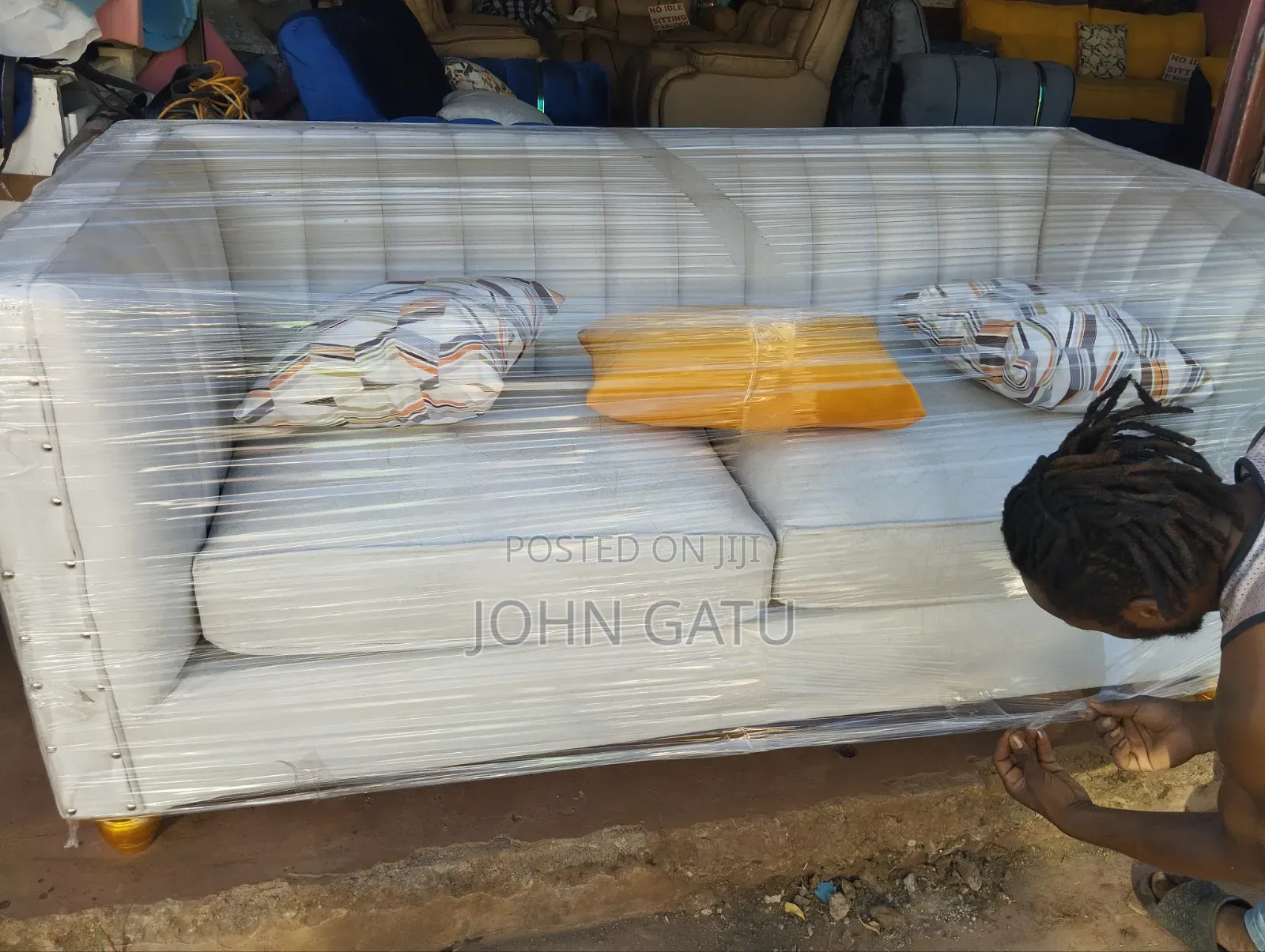 White Spring Cauch Sofa