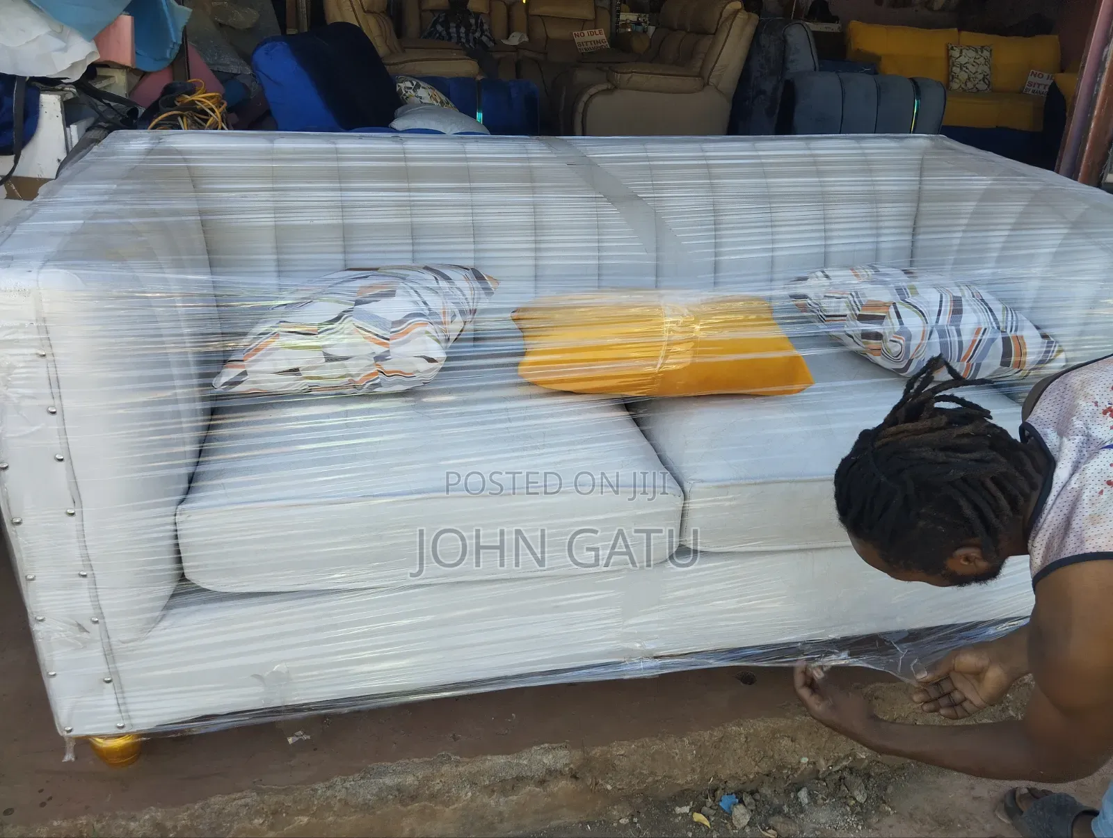 White Spring Cauch Sofa