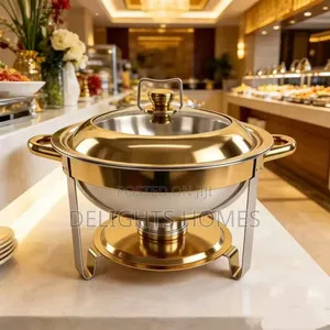 Elegant Round 6-Litre Stainless Steel Chafing Dish-Bli