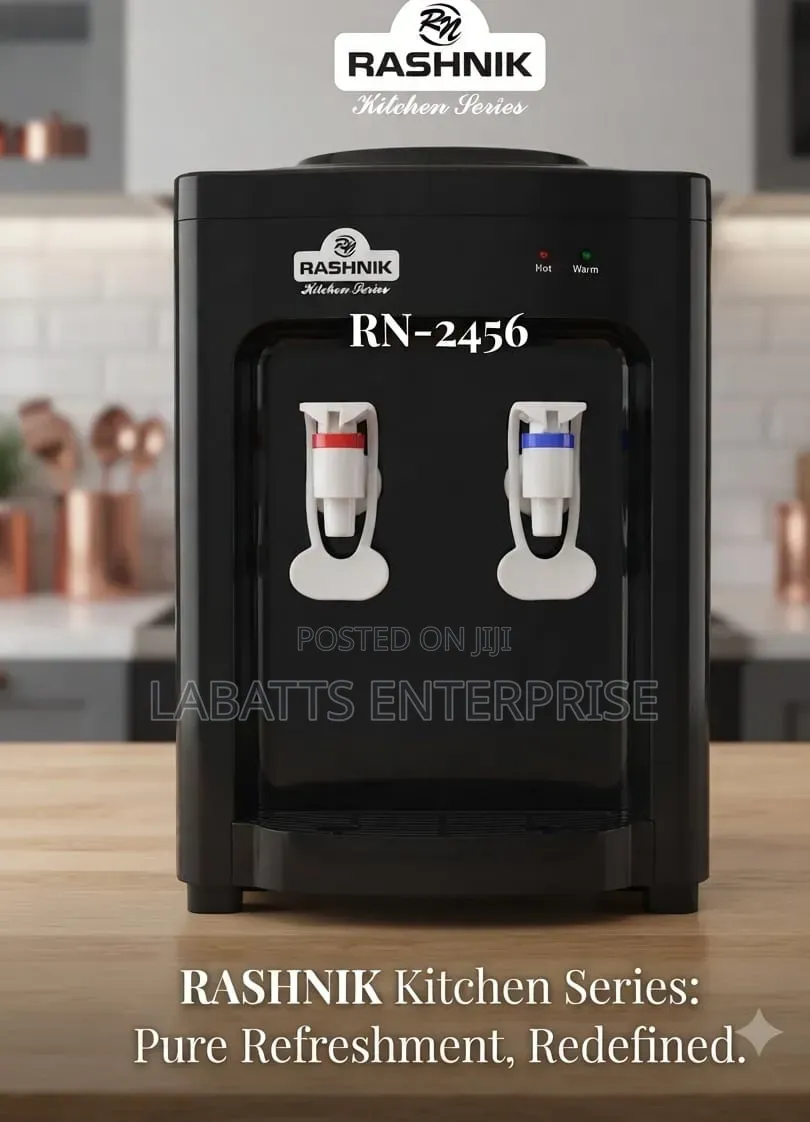 Elegant Black Hot Normal Water Dispenser – Modern Table Top Design