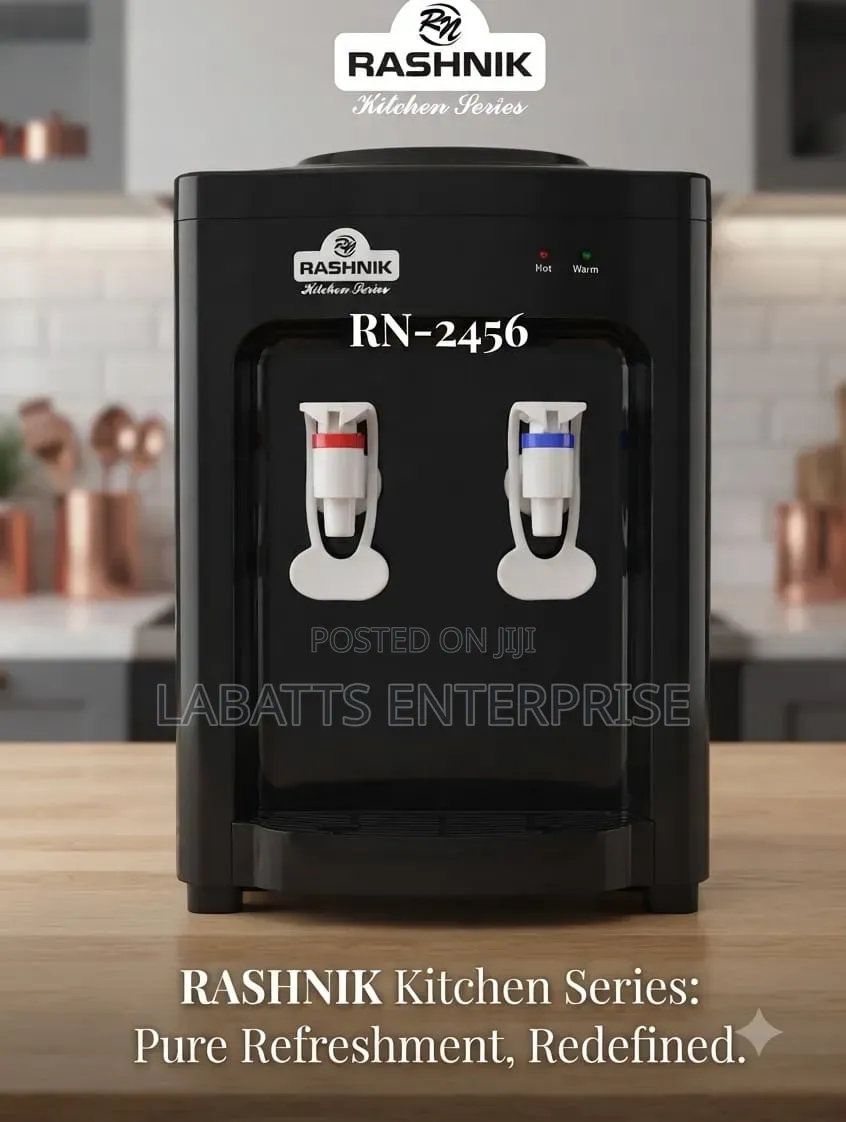 Elegant Black Hot Normal Water Dispenser – Modern Table Top Design