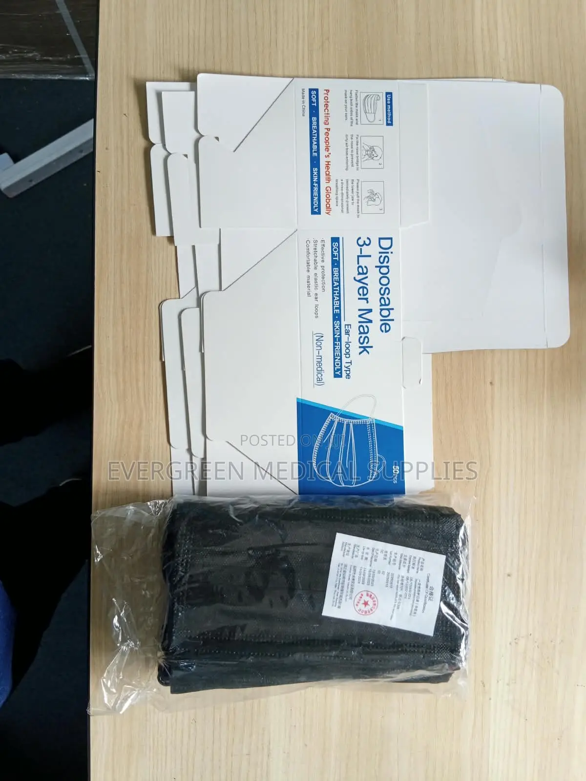 Non-Woven Black Face Mask