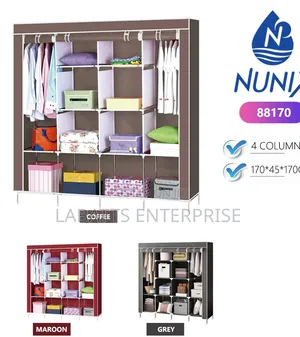 Heavy-Duty 4-Column Metal Wardrobe – Modern Practi