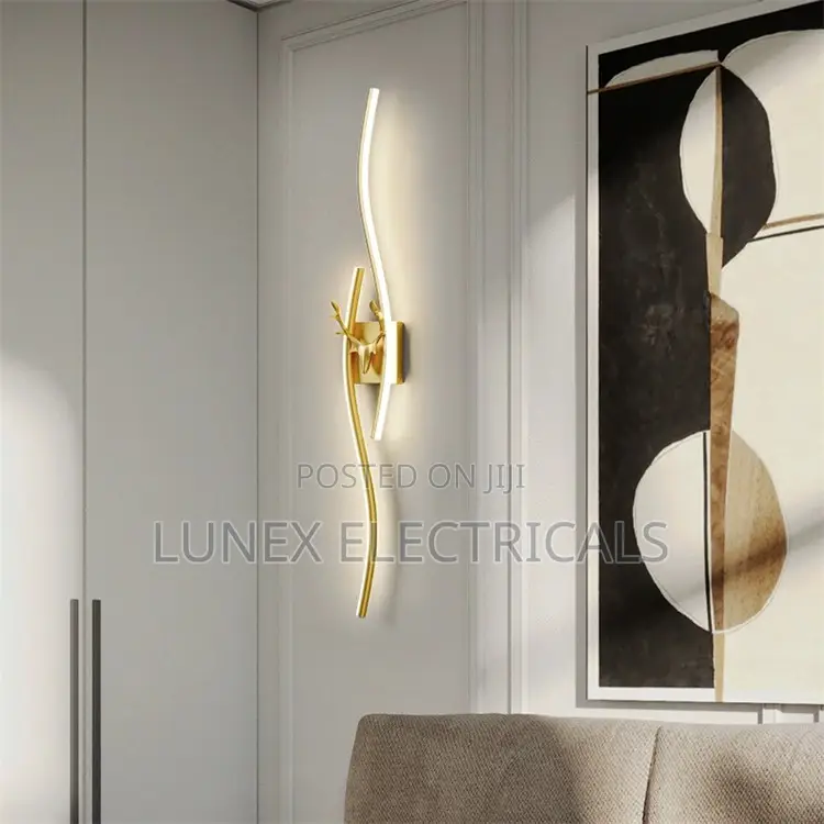 LED Wall Lamp Iron Design Golden Finish for Bathroom and Living Room