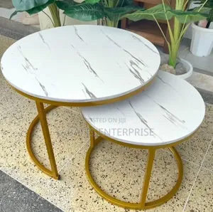 White Marble-Effect Nesting Coffee Table – Modern Elegant