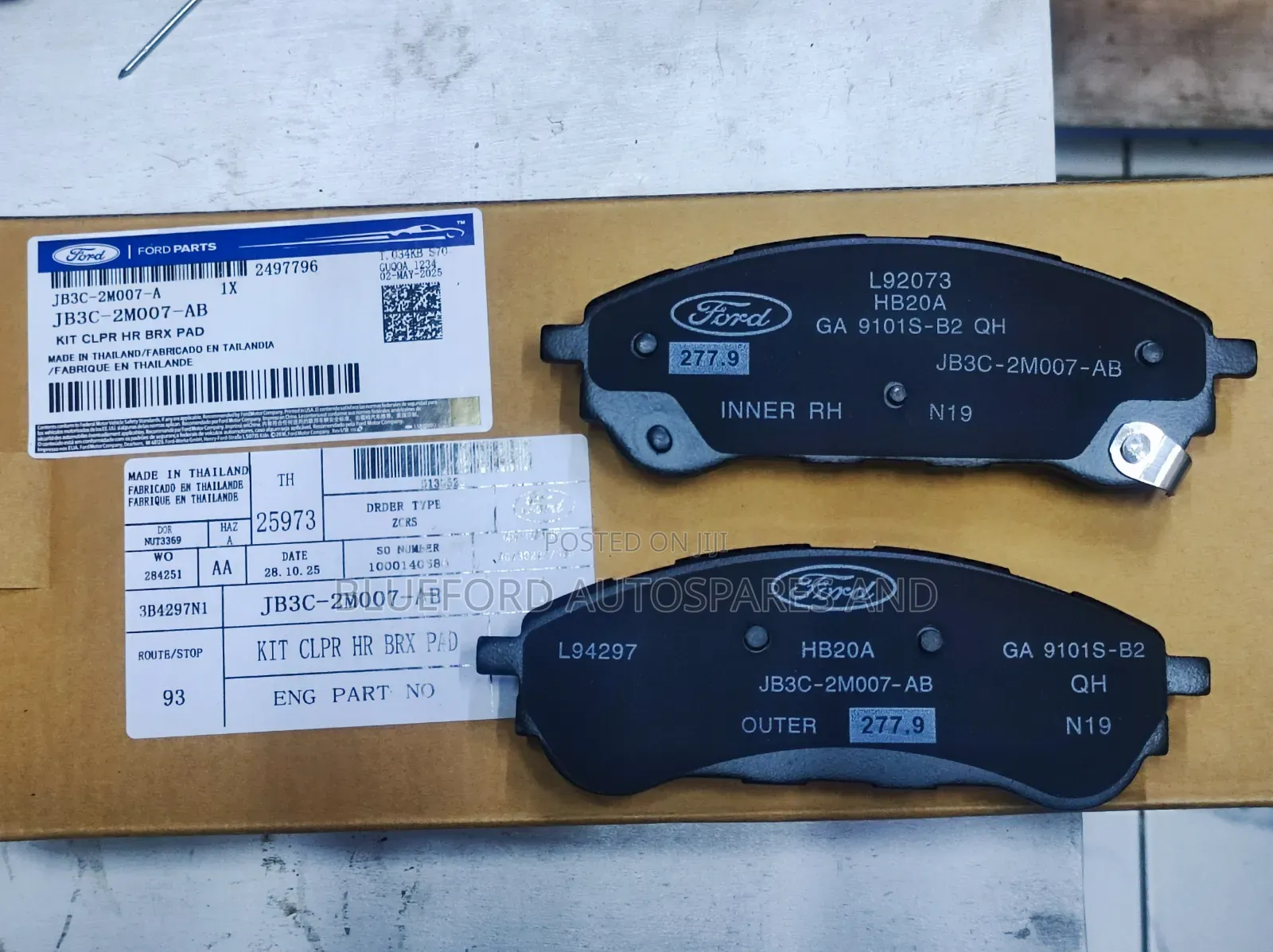 Front and Rear Brake Pads Ford Ranger Raptor
