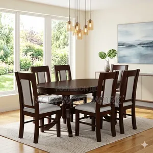 Brand New Solid Hardwood Oval Dining Table Set High-Gloss Finish