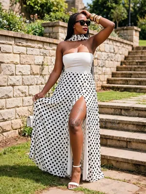 Polka Dot Strappy Bell Sleeve Dress