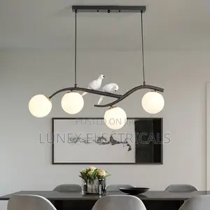 Chandelier Glass Plate LED Warm White Eye Caring Pendant Light