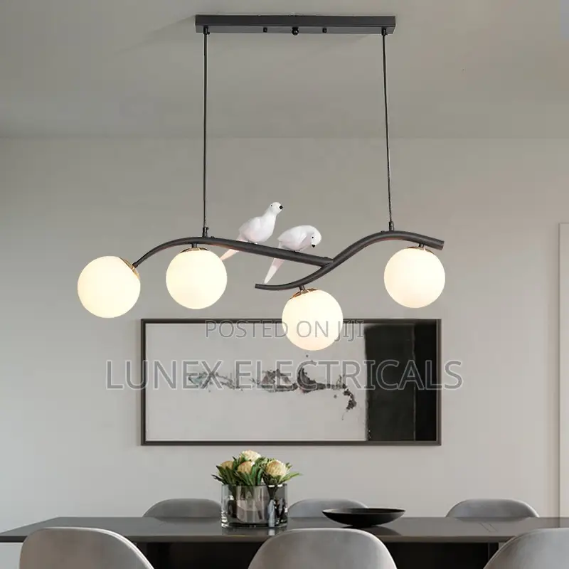 Chandelier Glass Plate LED Warm White Eye Caring Pendant Light