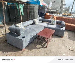 Modern L Shaped Sofa 6 Seator With Spring Cushion
