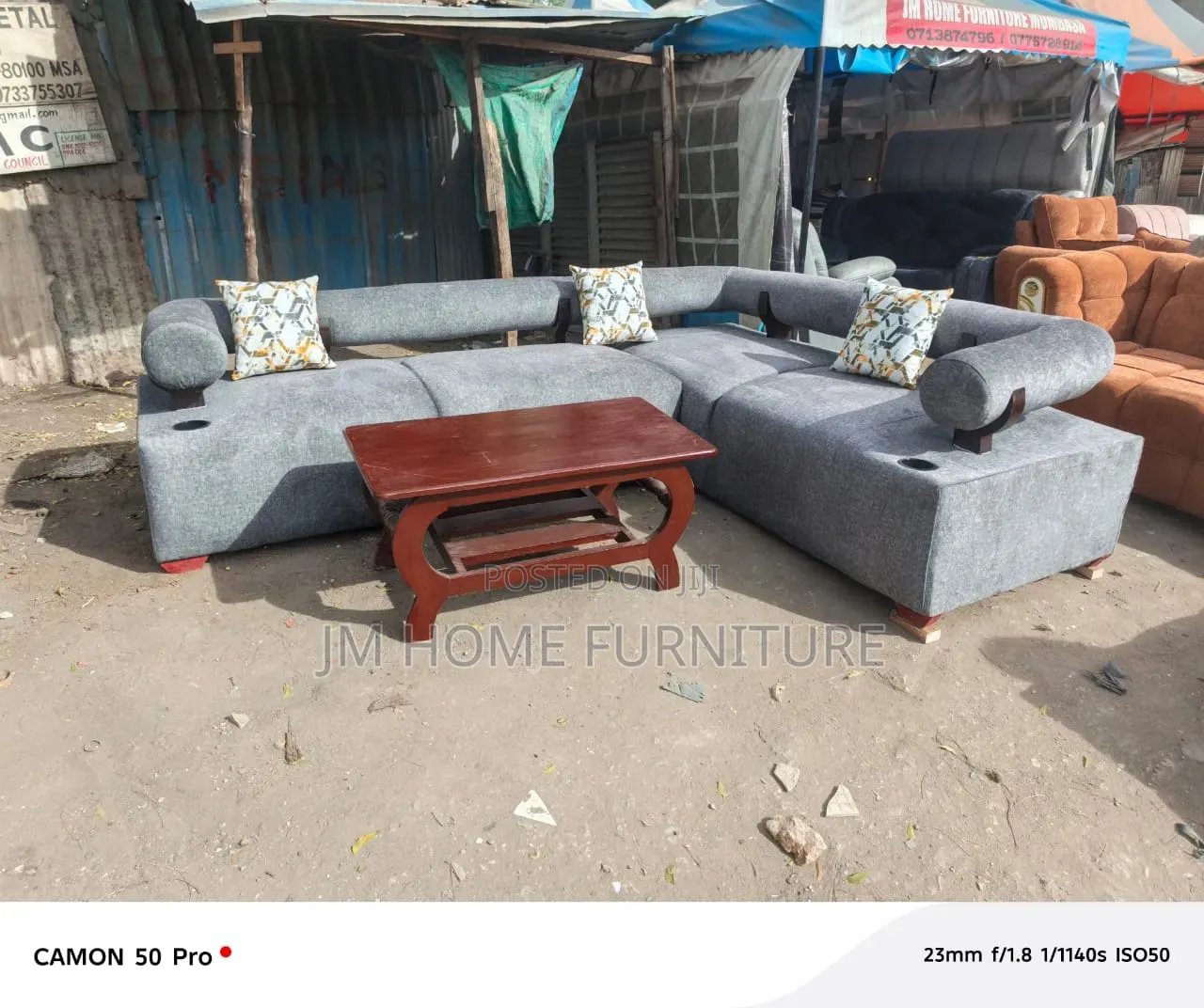 Modern L Shaped Sofa 6 Seator With Spring Cushion