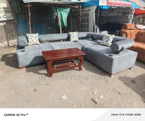 Modern L Shaped Sofa 6 Seator With Spring Cushion