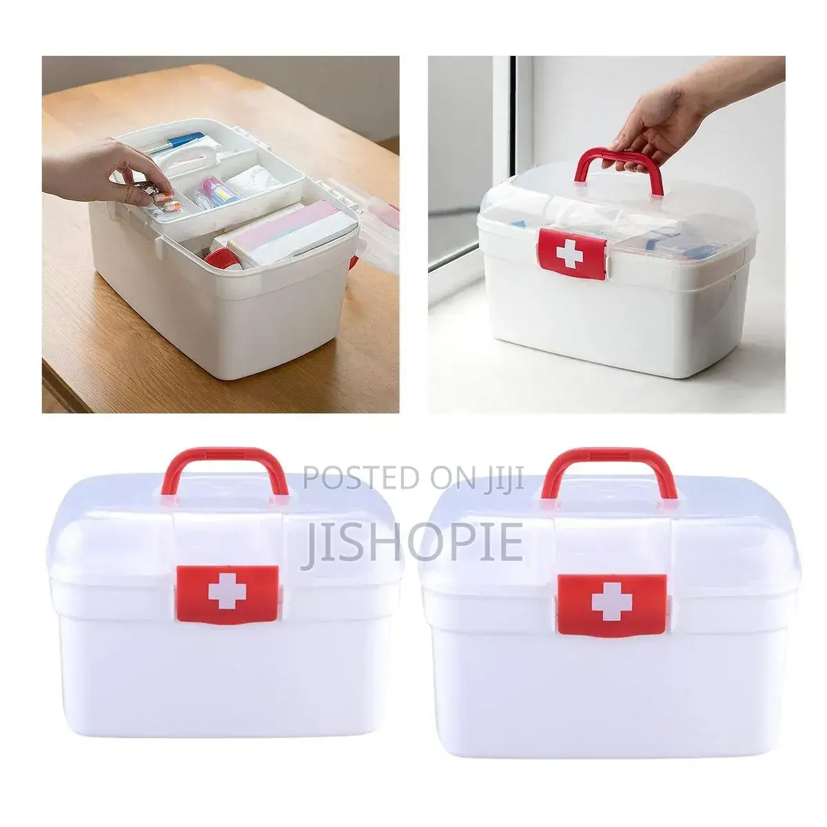 Portable Plastic First Aid Box Organizer Empty Storage Case