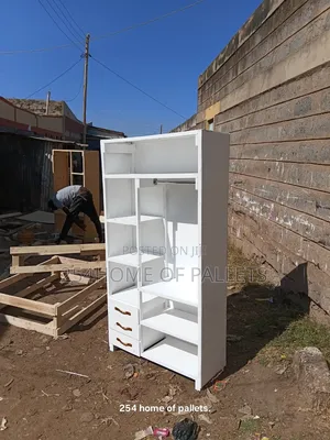 Well Partitioned All White 3 by 6 Pallet Wardrobe