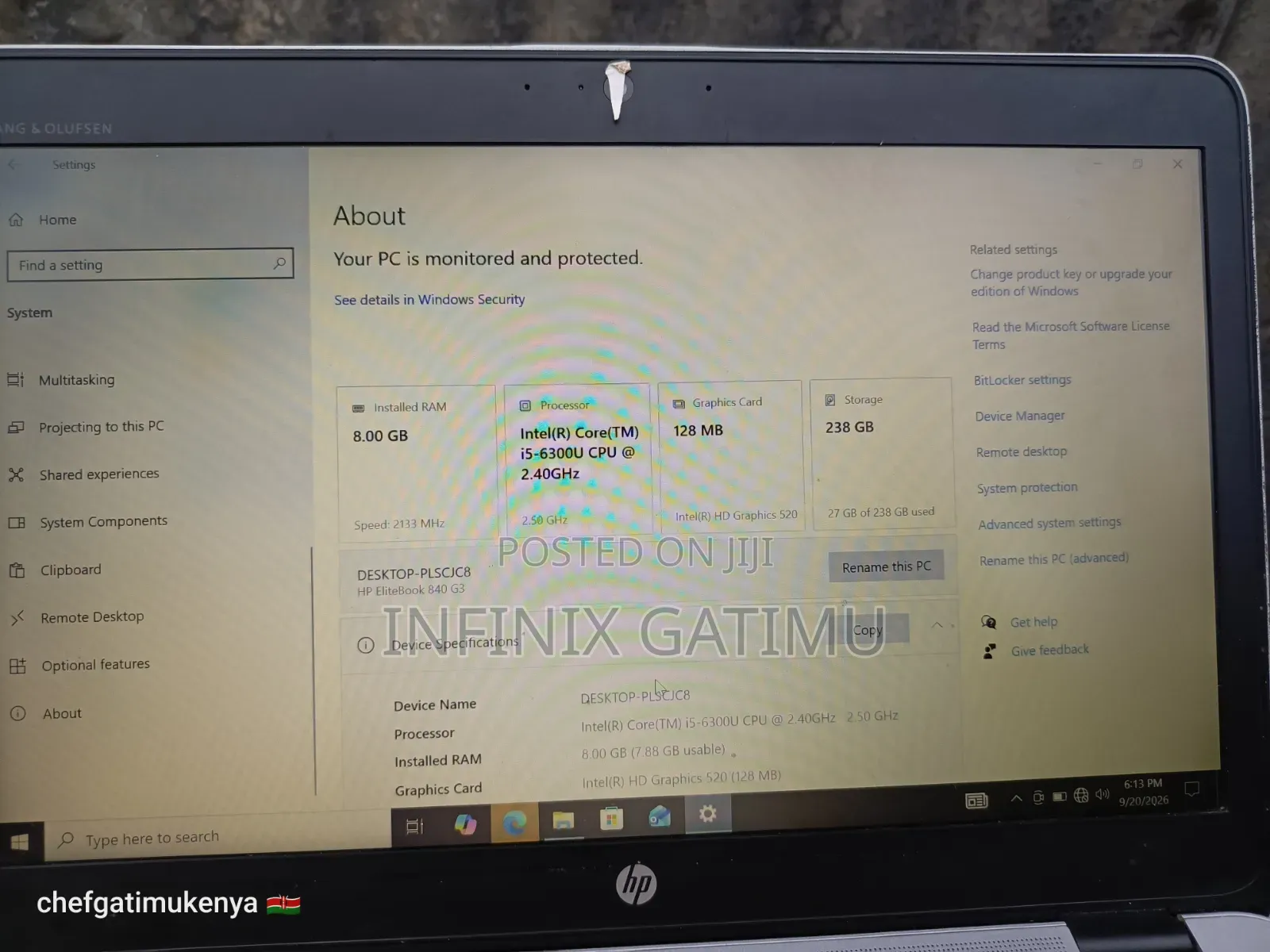 Laptop HP EliteBook 840 G3 8GB Intel Core i5 SSD 256GB