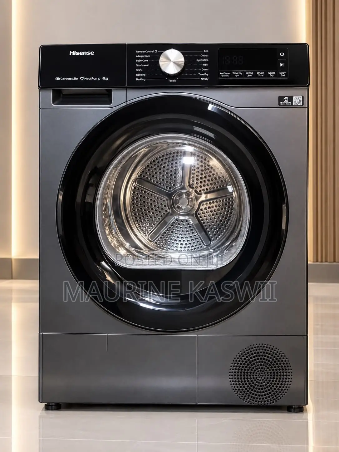 Hisense DH3S902BT Inverter Heat Pump Dryer 9KG - Grey