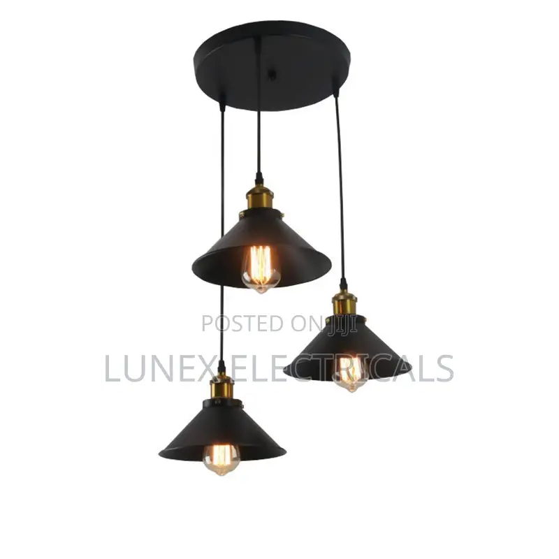 Black Iron Hanging Led Pendant Lamp Kitchen Island
