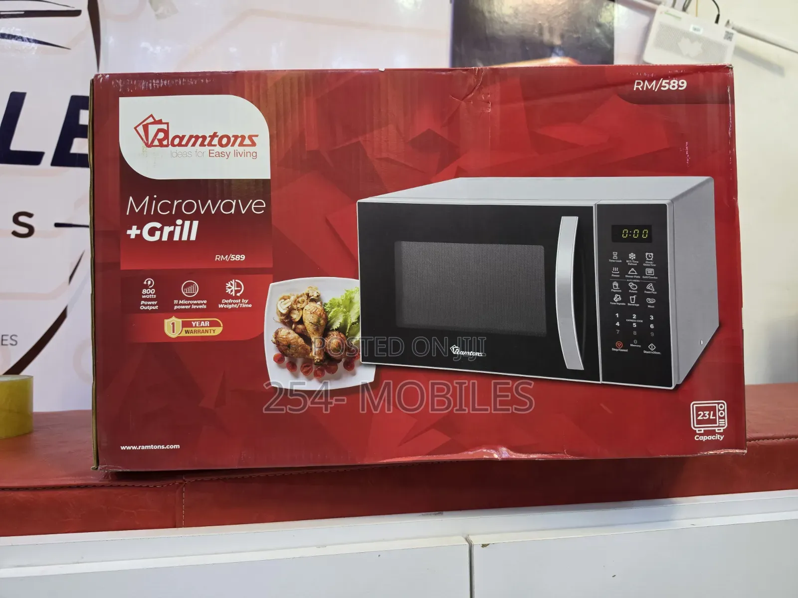 Ramtons RM/589 23L Digital Microwave Oven With Grill – Silver Black