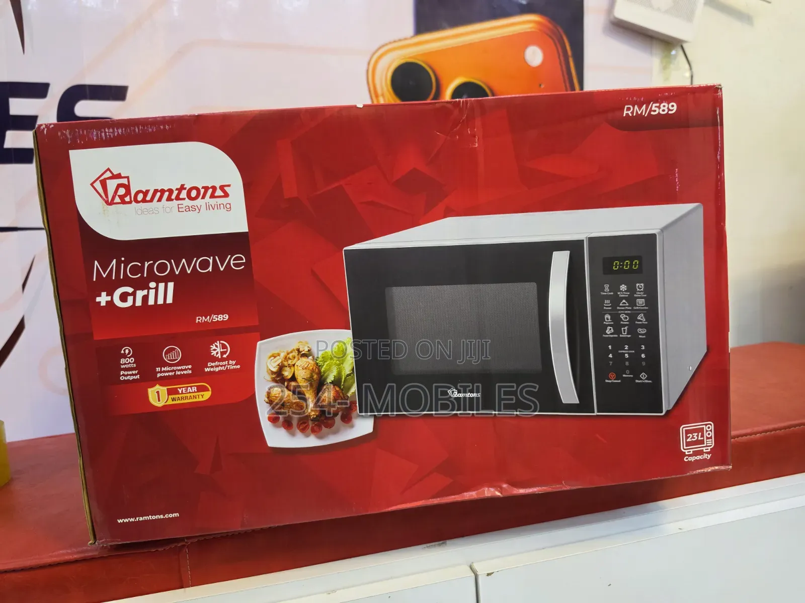 Ramtons RM/589 23L Digital Microwave Oven With Grill – Silver Black