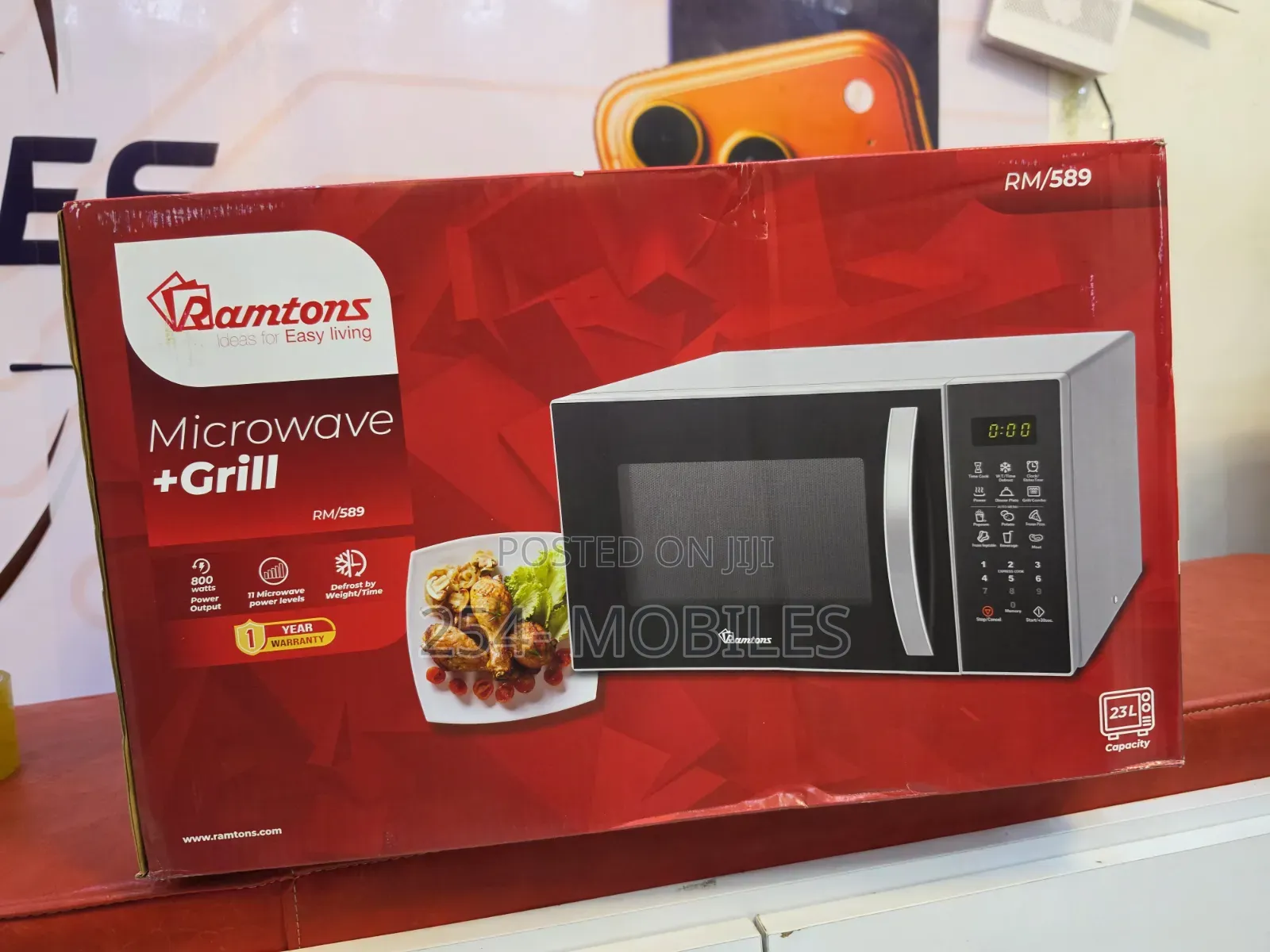 Ramtons RM/589 23L Digital Microwave Oven With Grill – Silver Black