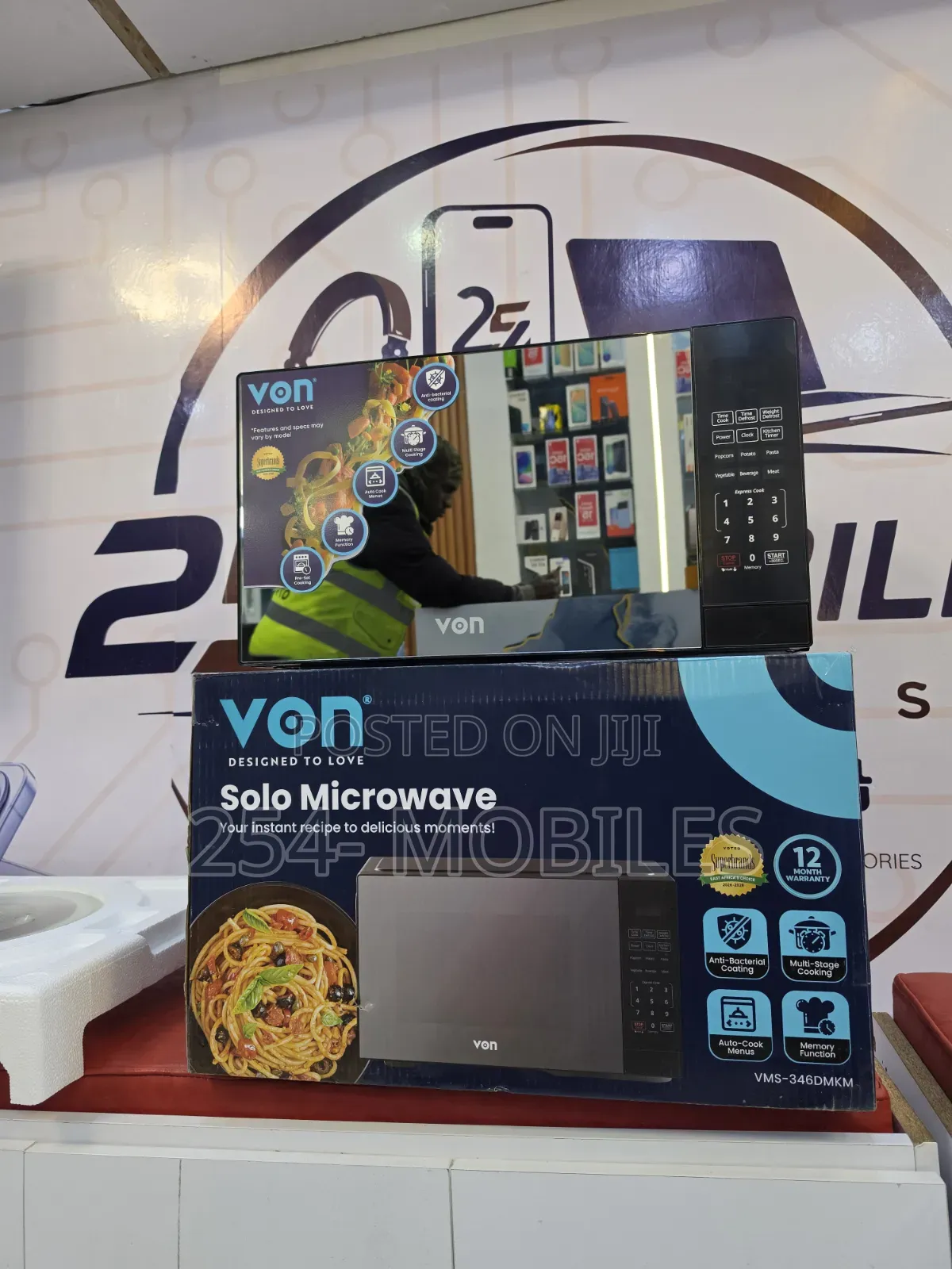 VON VBMG301DGK Built-in Microwave Oven - 30L, Black
