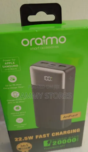 Oraimo Q21 20000mAh Power Bank – 3-Device Charging