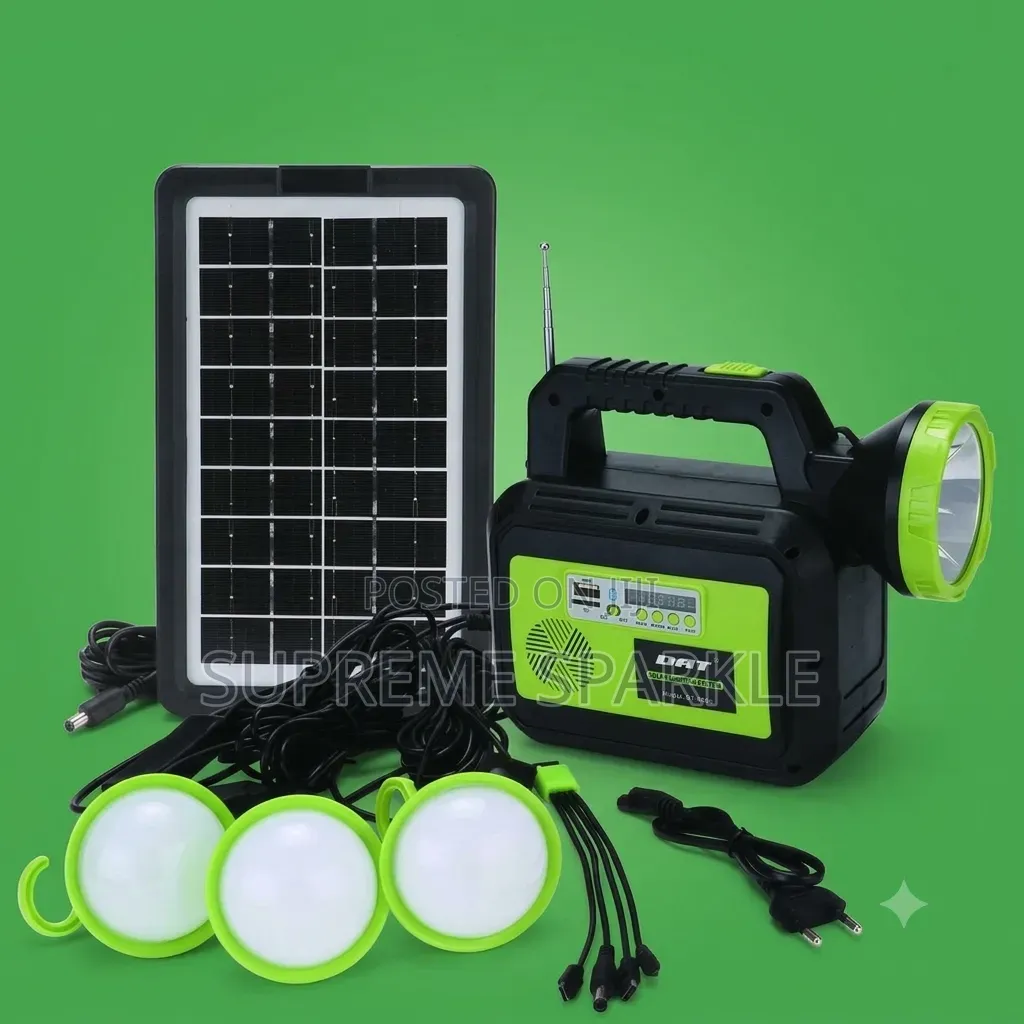 DAT AT-9035 Solar Lighting System 3 LED Bulbs FM Radio Bluetooth Torch