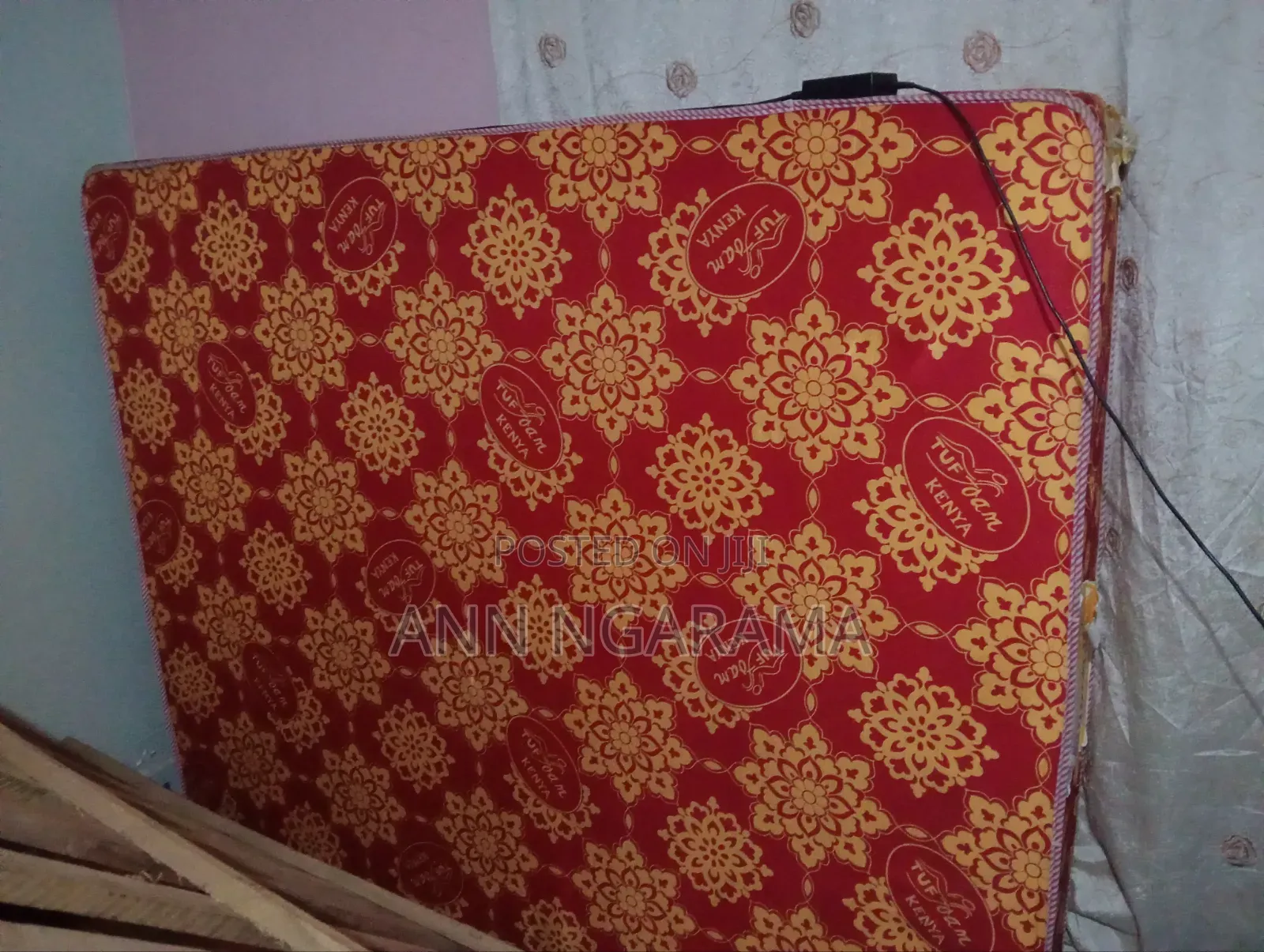 5 by 6 Wooden Bed and Tuffoam Heavy Duty Mattress