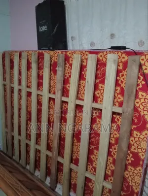 5 by 6 Wooden Bed and Tuffoam Heavy Duty Mattress