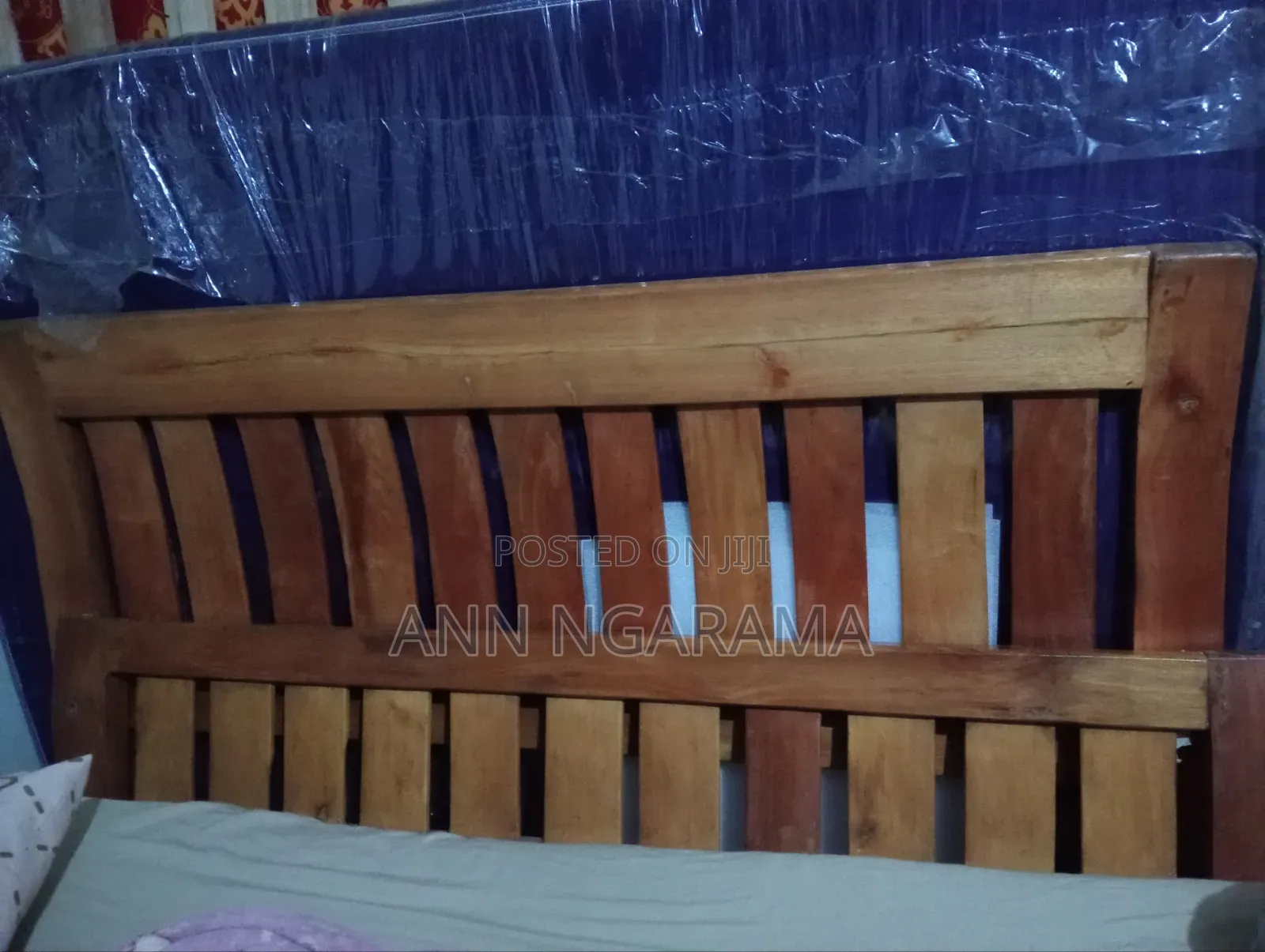 5 by 6 Wooden Bed and Tuffoam Heavy Duty Mattress