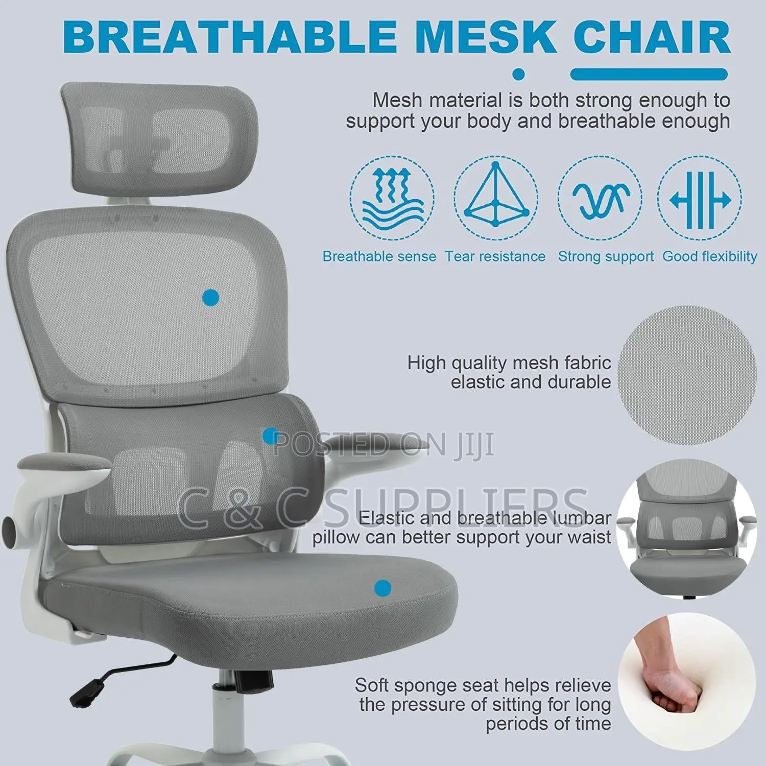 White Swivel Desk Chair