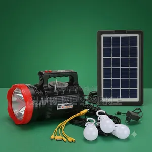 Solar Torch Light( AT X9) FM Radio System 3 Bulbs Charging Cable
