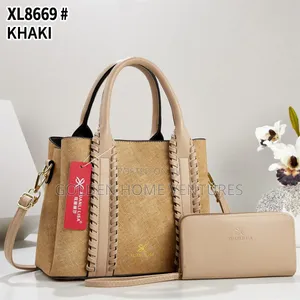 Women Leather Handbag Shoulder Bag Set With Matching Wallet
