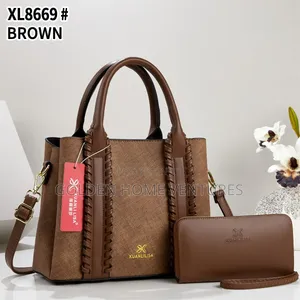 Women Leather Handbag Shoulder Bag Set With Matching Wallet