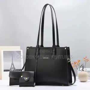3 in 1 Women Leather Tote Bag Set Wallet and Card Holder