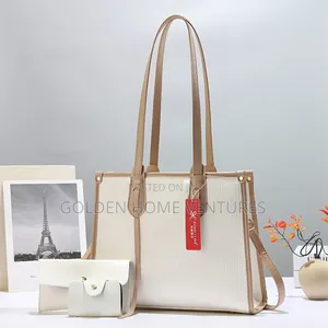 3 in 1 Women Leather Tote Bag Set Wallet and Card Holder