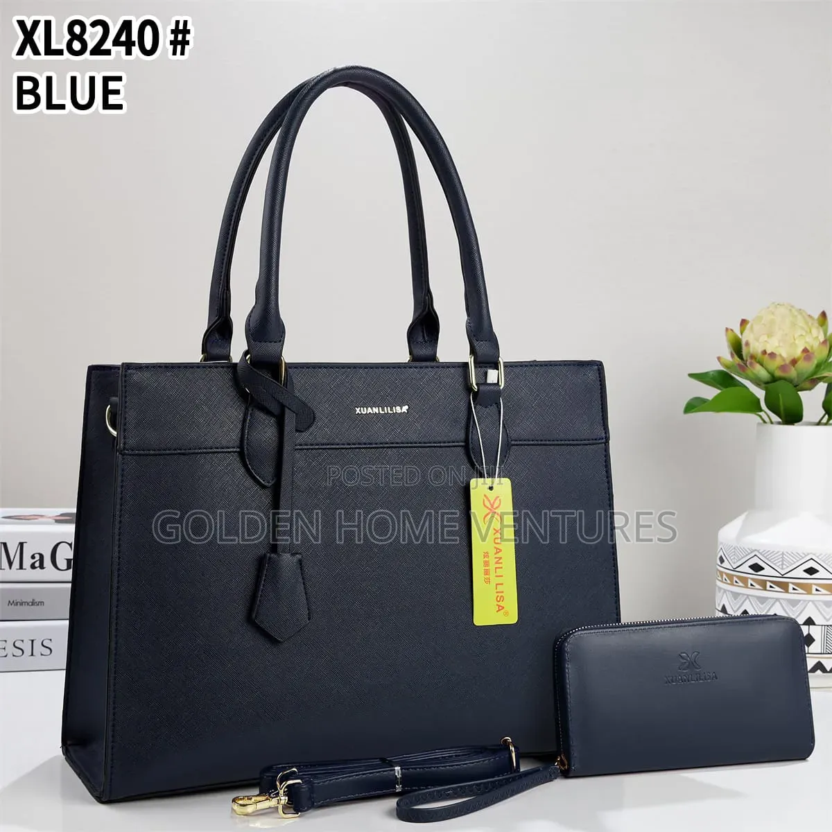 Large Women Leather Laptop Tote Bag Set Matching Wallet