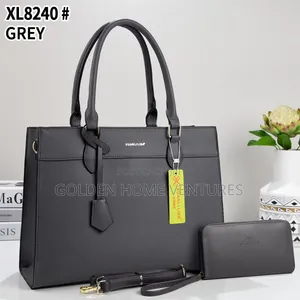 Large Women Leather Laptop Tote Bag Set Matching Wallet
