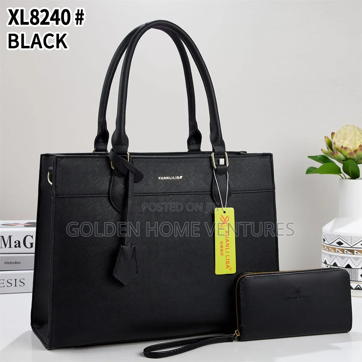 Large Women Leather Laptop Tote Bag Set Matching Wallet