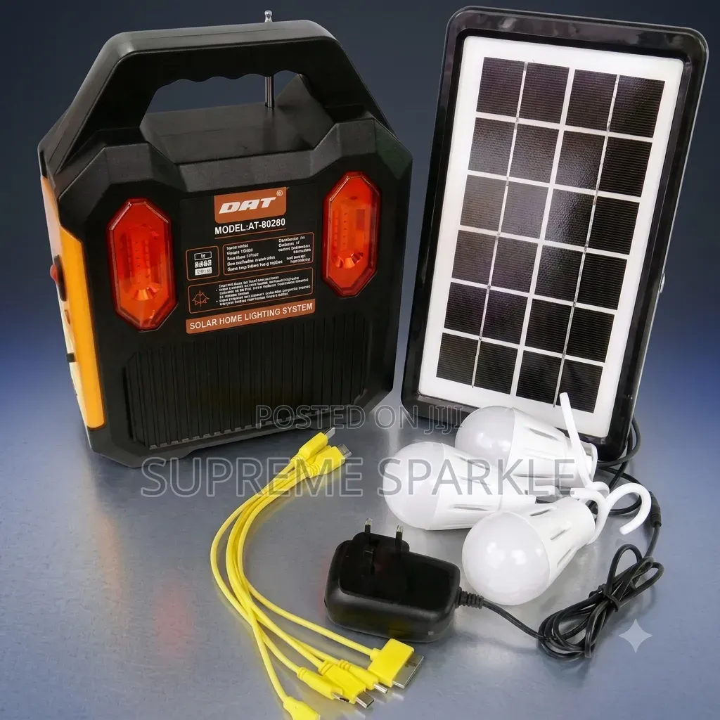 DAT 9028 Solar Lighting System Panel 3 LED Bulbs
