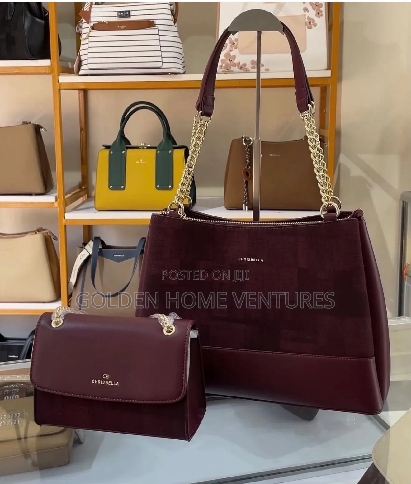 2 Piece Women Suede Leather Shoulder Bag Set
