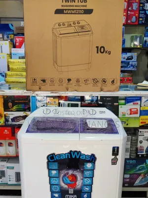 MIKA Washing Machine, 10kg, Semi Auto Twin Tub, White
