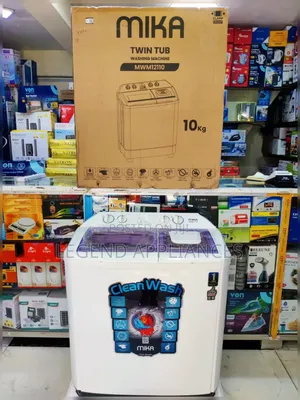 MIKA Washing Machine, 10kg, Semi Auto Twin Tub, White