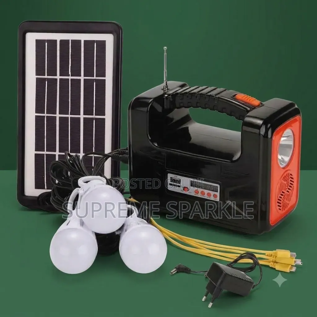 Solar Lighting System DAT-9011 Radio Torch 3 LED Bulbs Panel Charger