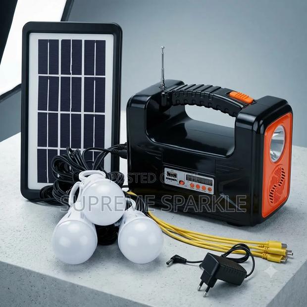 Solar Lighting System DAT-9011 Radio Torch 3 LED Bulbs Panel Charger - thumbnail 2