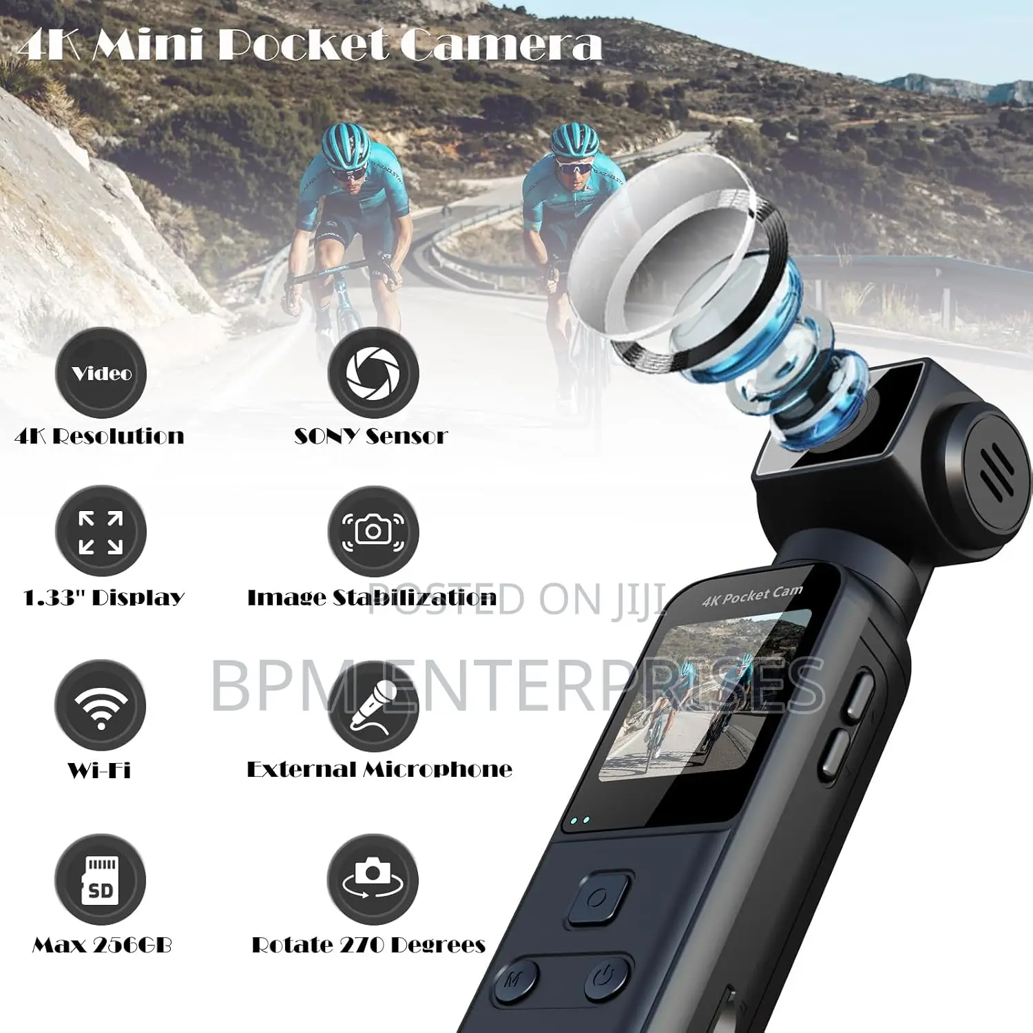 360* Degrees Body Camera Audio Mini Vlog Cam Rotating Camera