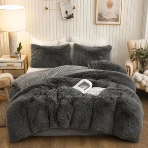 6 PCS Luxury Plush Fluffy Duvet Set 6x7 Ft Bedsheet Pillowcases