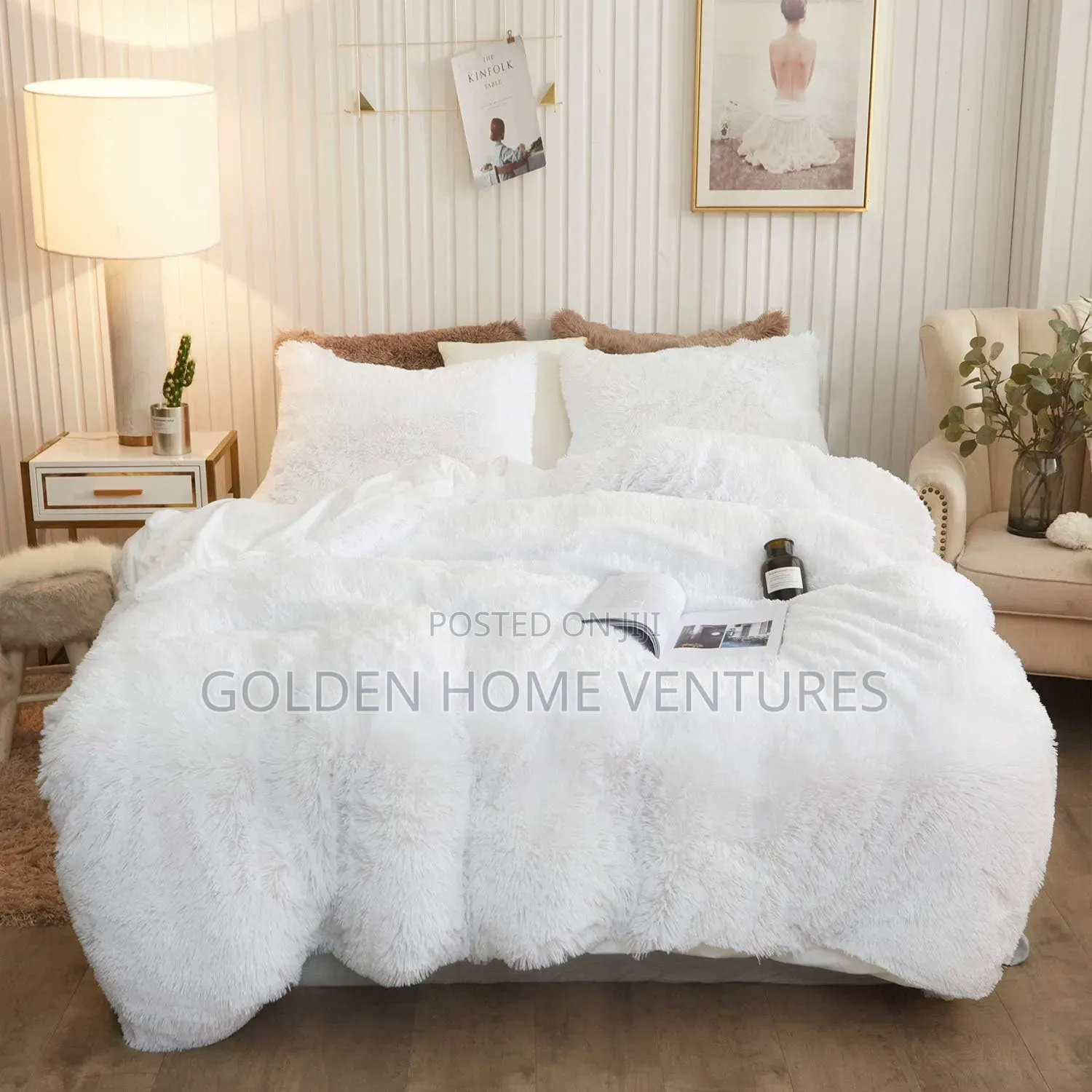 6 PCS Luxury Plush Fluffy Duvet Set 6x7 Ft Bedsheet Pillowcases