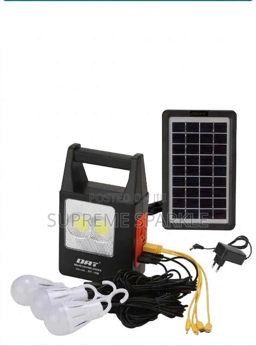 Solar Lighting System DAT AT-168 3Bulbs Panel Phone Charging Kit